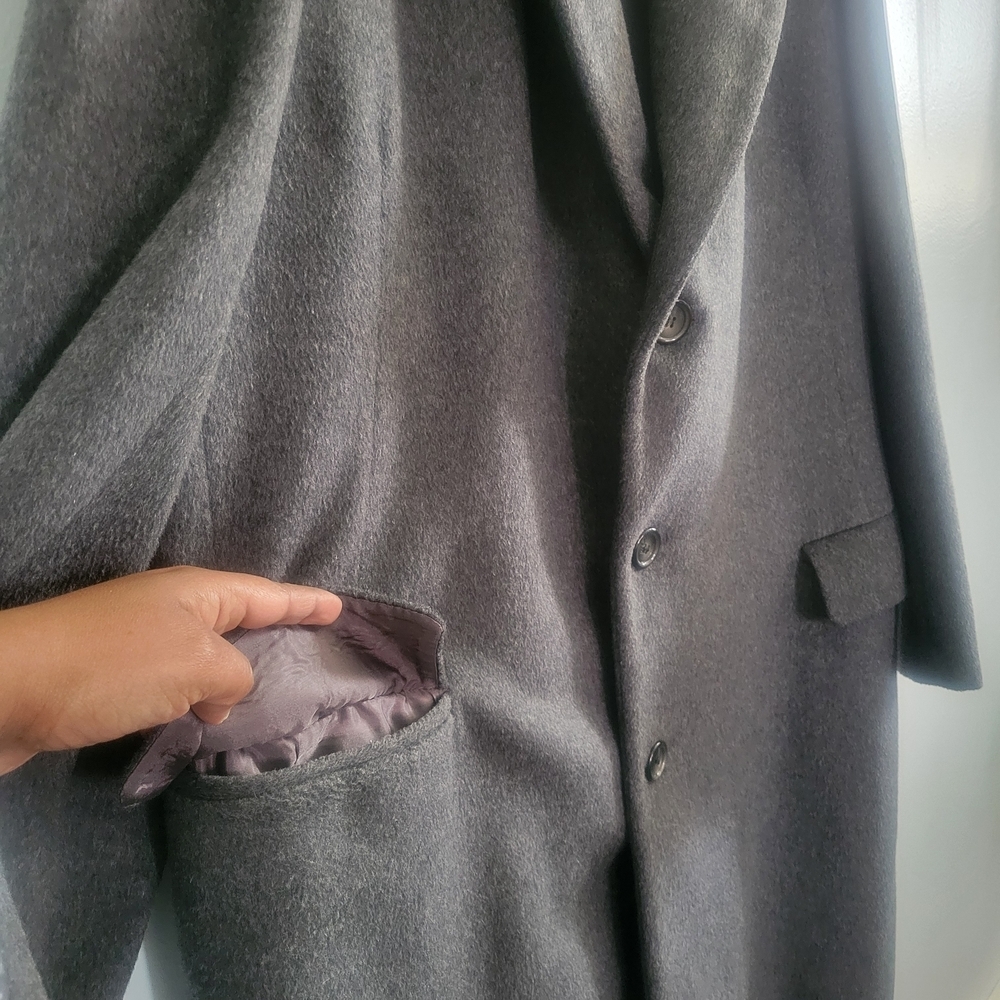 VTG IL CLASSICO Wool Grey Overcoat 70's/80's Style Mens Eur 42 - Picture 4 of 9